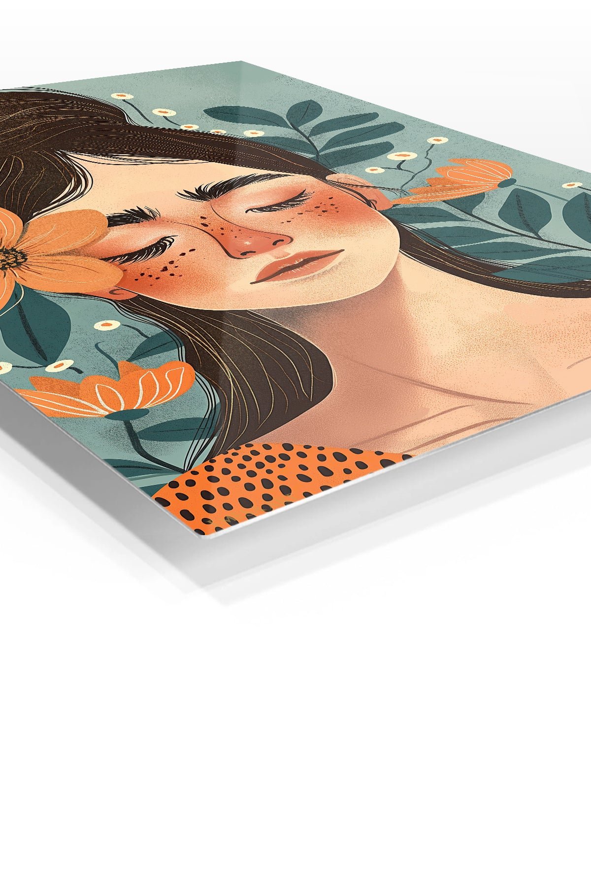 Floral Reverie Portrait metal wall art print, view 2