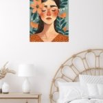 Floral Reverie Portrait metal wall art print, view 5