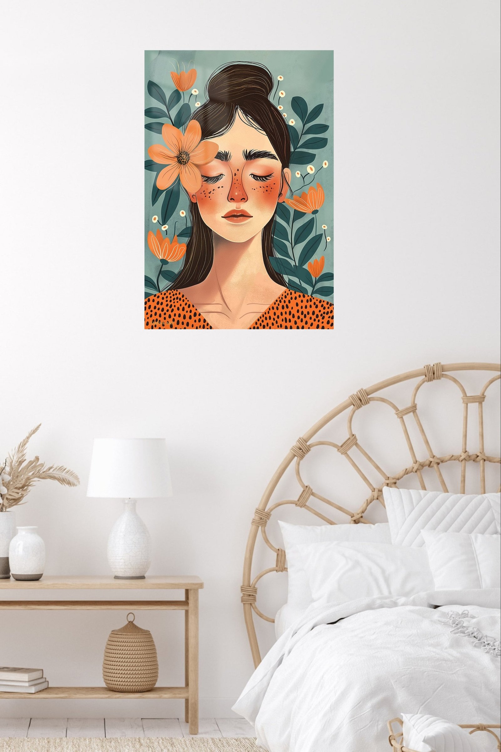 Floral Reverie Portrait metal wall art print, view 5