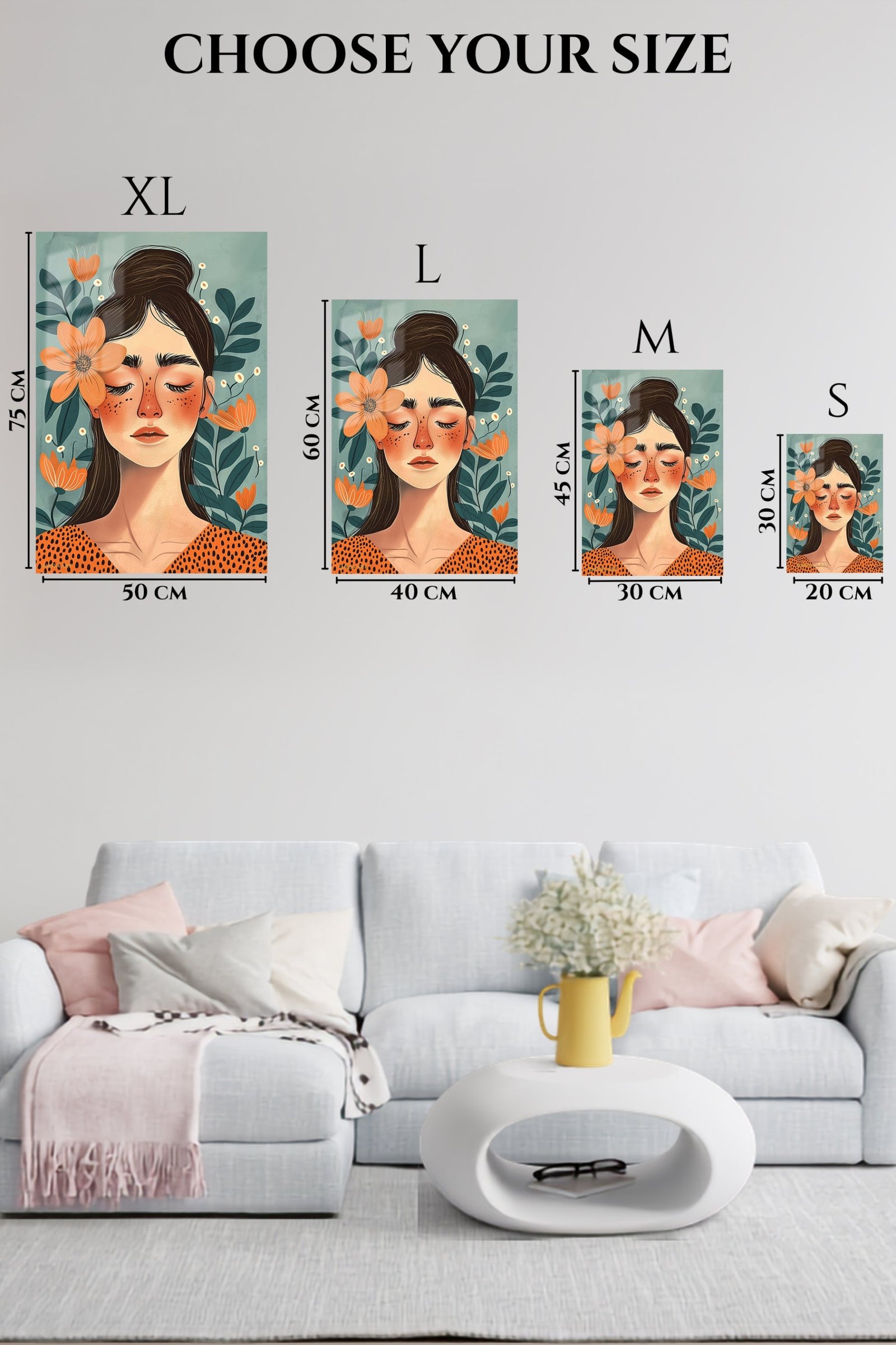Floral Reverie Portrait metal wall art print, view 6