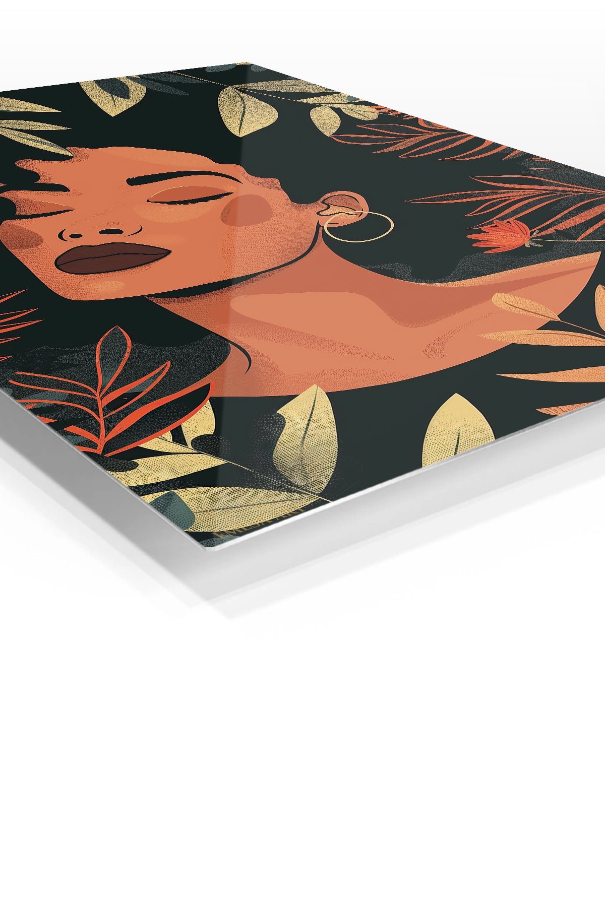 Tropical Floral Portrait metal wall art print, view 2