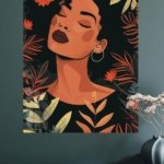 Tropical Floral Portrait metal wall art print, view 4