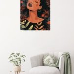Tropical Floral Portrait metal wall art print, view 5