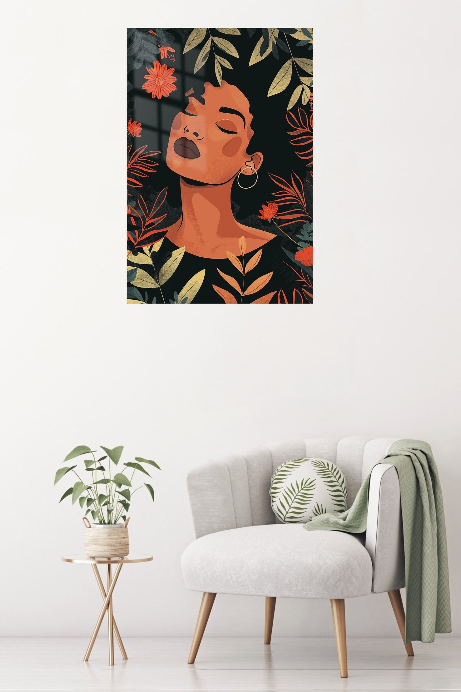 Tropical Floral Portrait metal wall art print, view 5