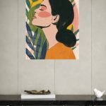 Botanical Profile in Warm Sunset metal wall art print, view 4