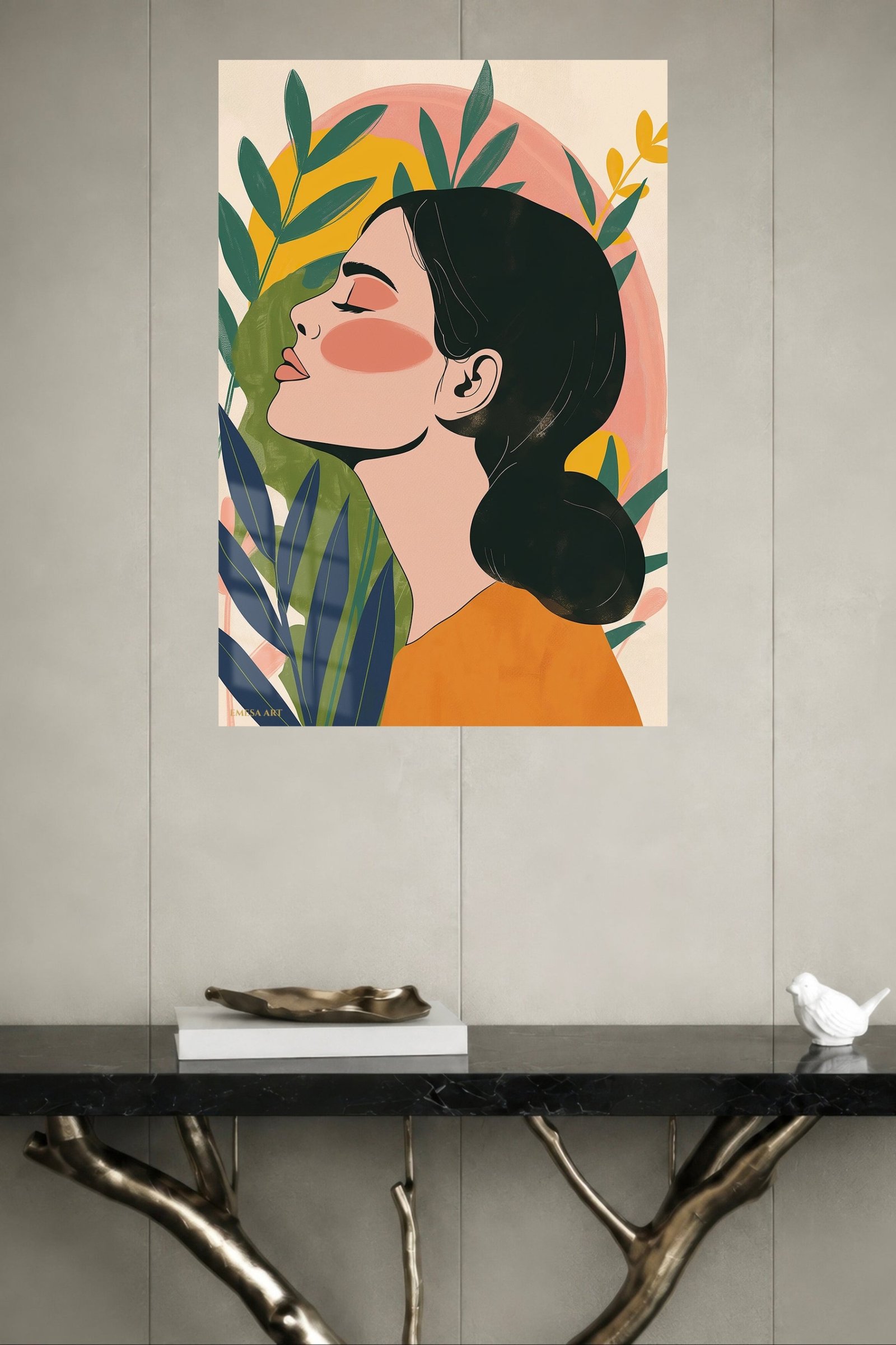 Botanical Profile in Warm Sunset metal wall art print, view 4