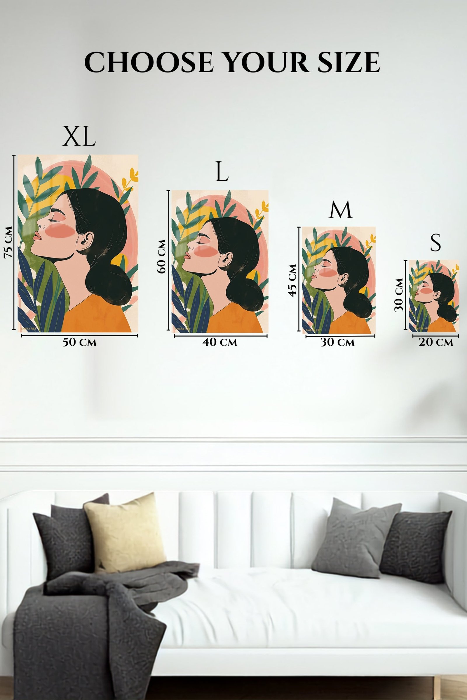 Botanical Profile in Warm Sunset metal wall art print, view 6