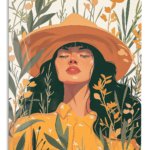 Sunlit Wildflower Muse metal wall art print