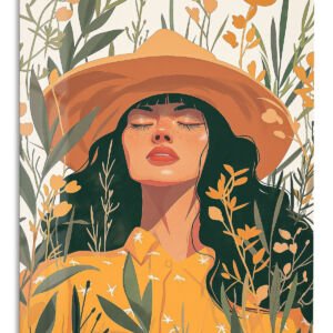 Sunlit Wildflower Muse metal wall art print