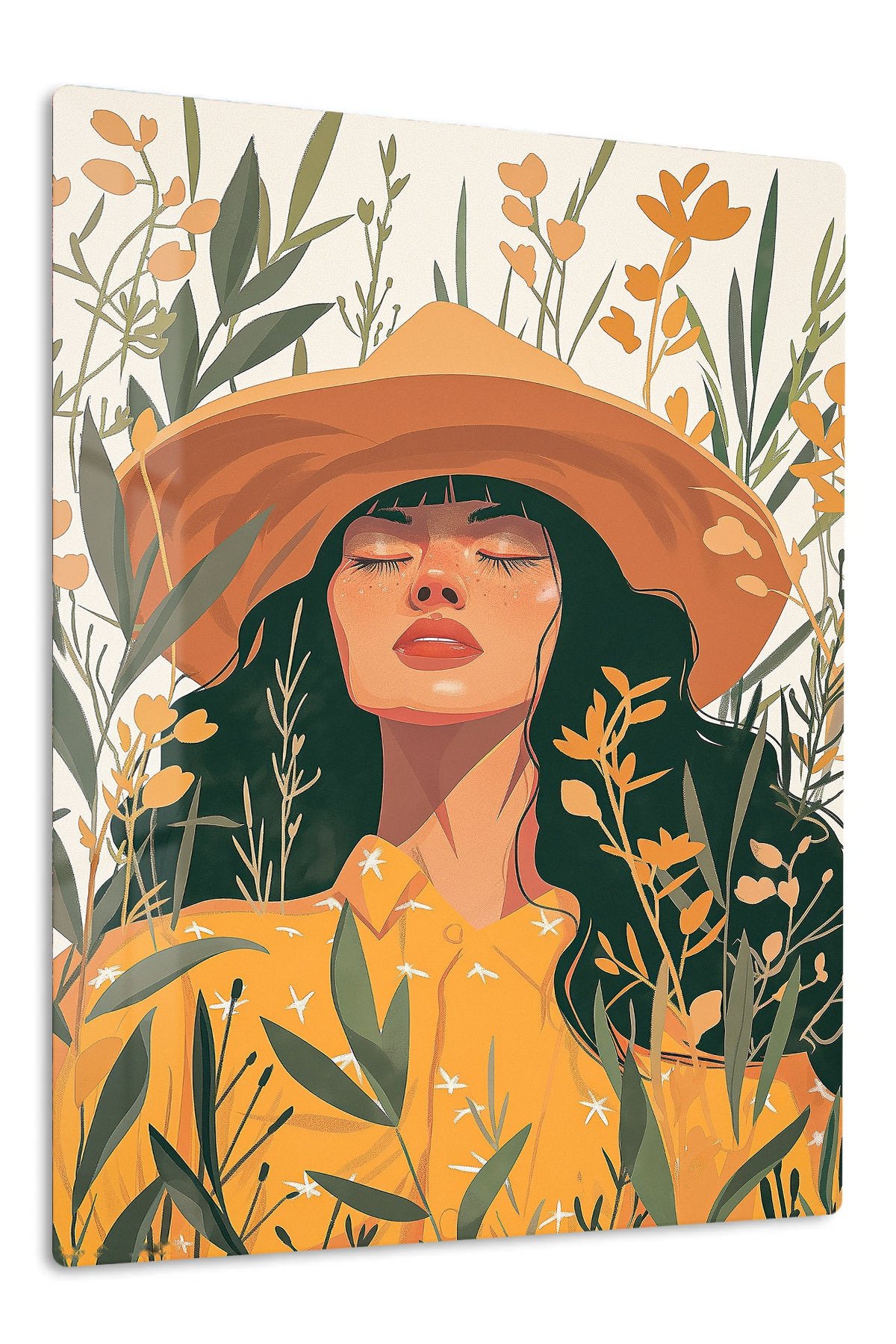 Sunlit Wildflower Muse metal wall art print