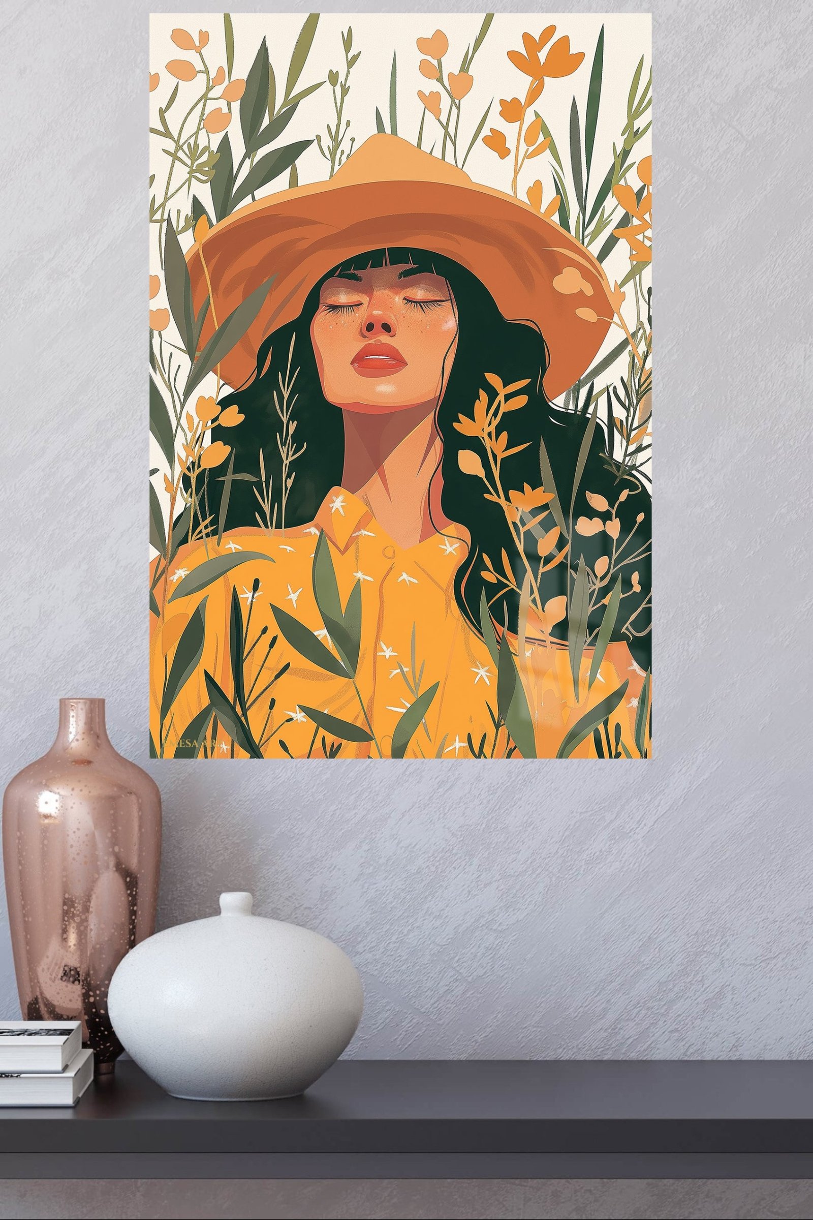 Sunlit Wildflower Muse metal wall art print, view 4