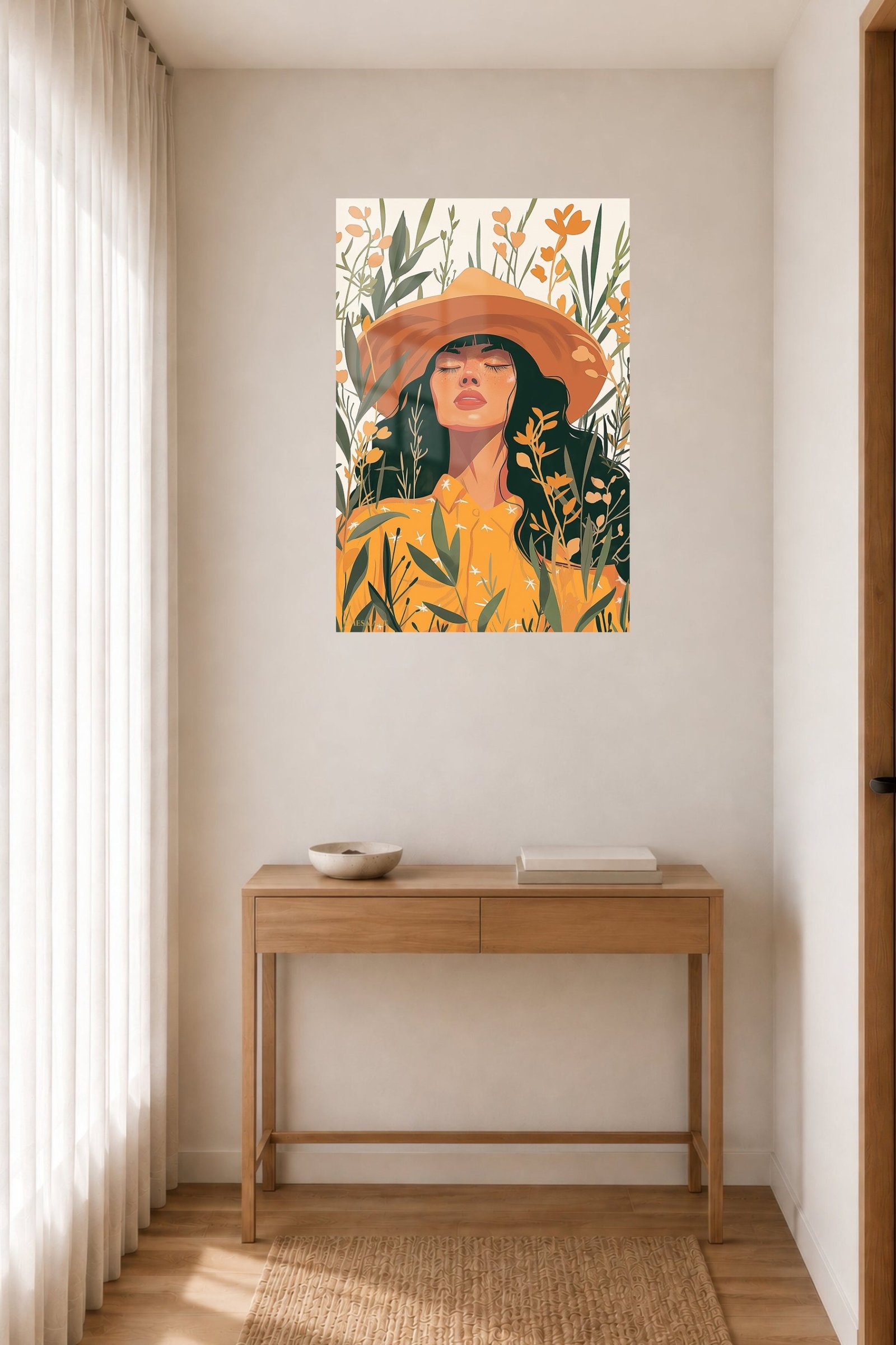 Sunlit Wildflower Muse metal wall art print, view 5