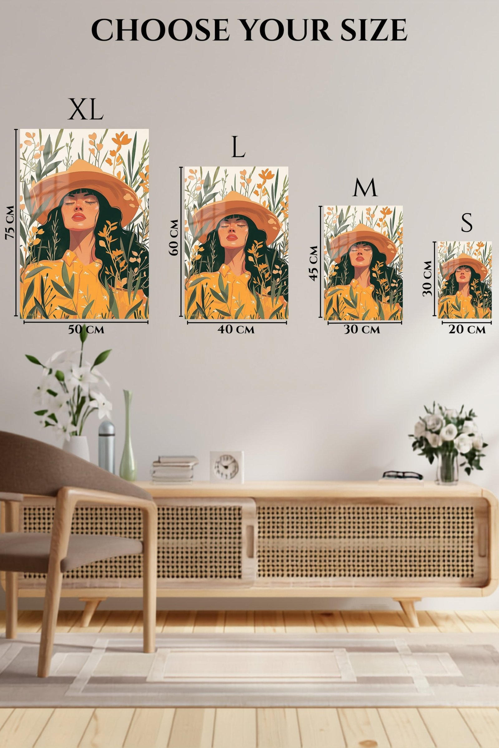 Sunlit Wildflower Muse metal wall art print, view 6