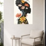 Wildflower Woman Silhouette metal wall art print, view 5