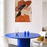 Terracotta Hat Portrait metal wall art print, view 5