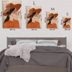 Terracotta Hat Portrait metal wall art print, view 6