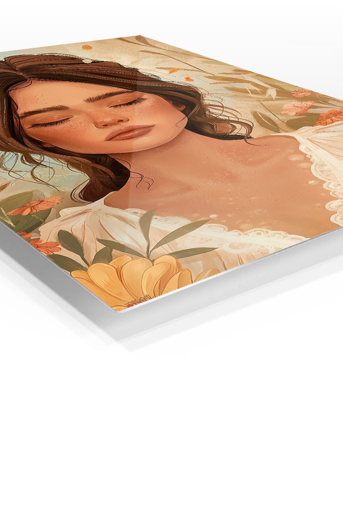 Serene Floral Muse metal wall art print, view 2