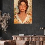 Serene Floral Muse metal wall art print, view 4