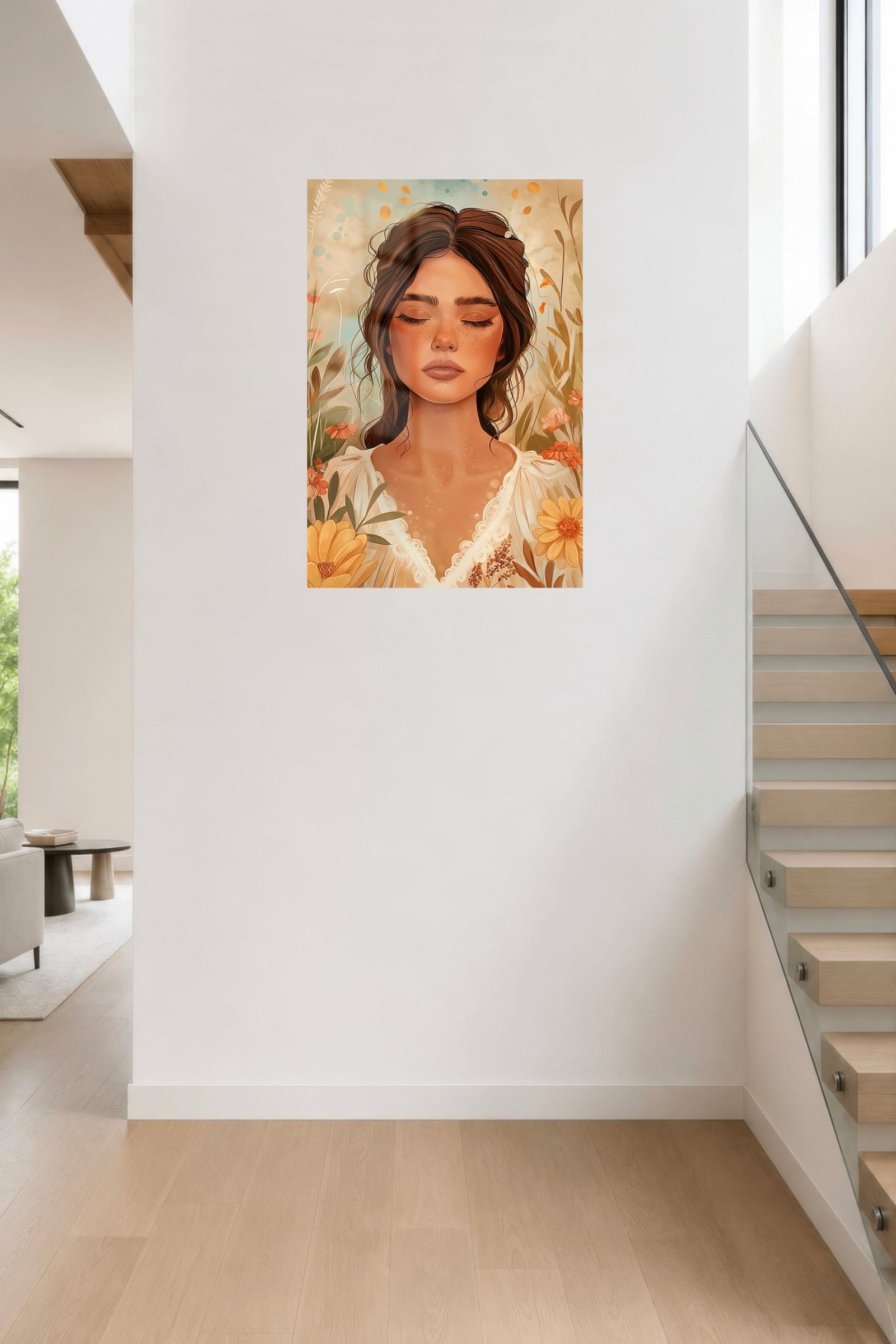 Serene Floral Muse metal wall art print, view 5