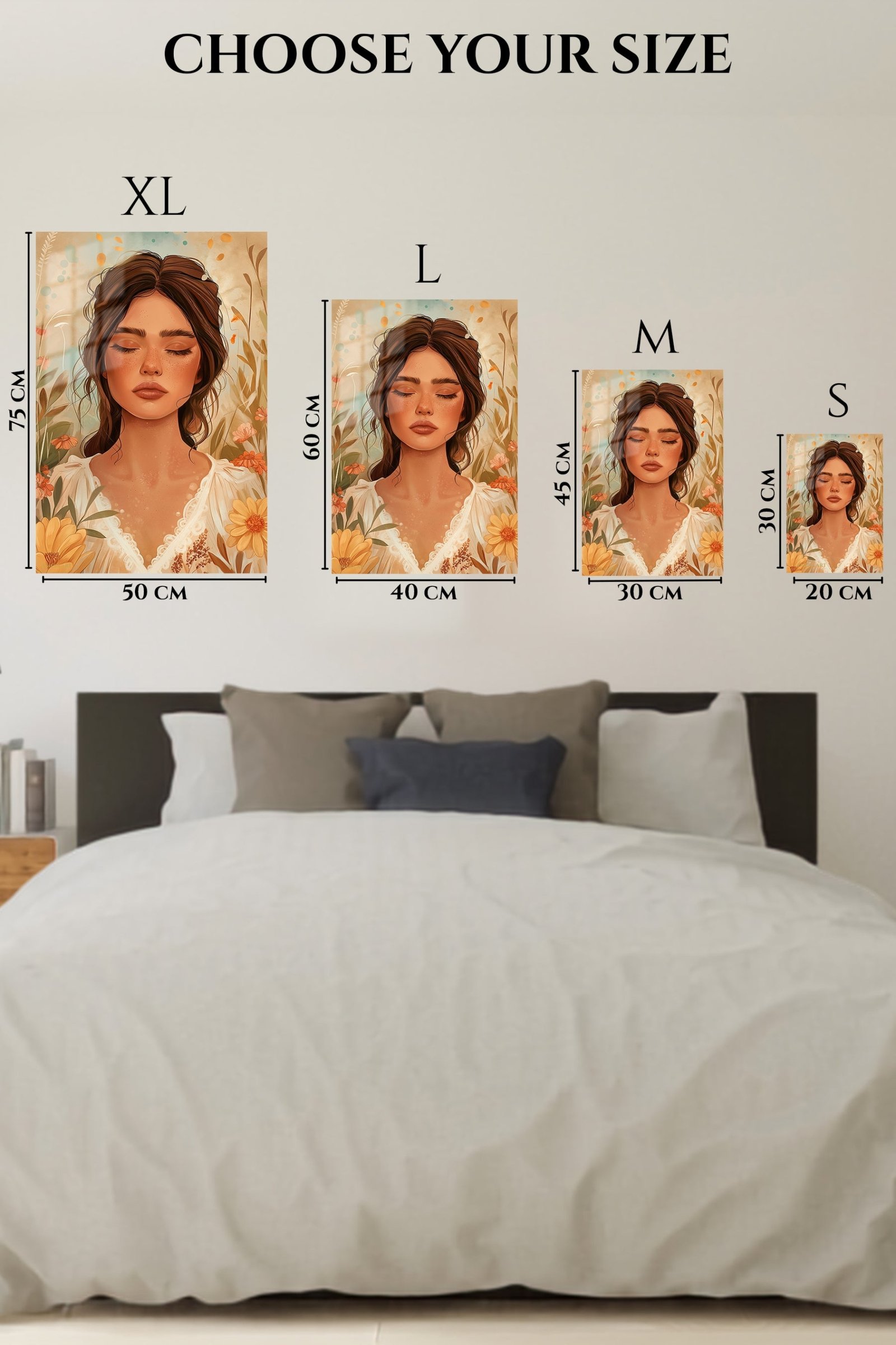 Serene Floral Muse metal wall art print, view 6