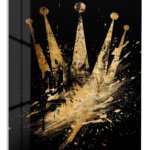 Golden Crown Rising metal wall art print