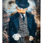 Dapper Duck Detective metal wall art print