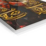 Gold Boxing Gloves on Black metal wall art print, view 2