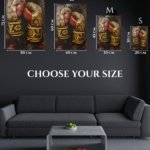 Gold Boxing Gloves on Black metal wall art print, view 6