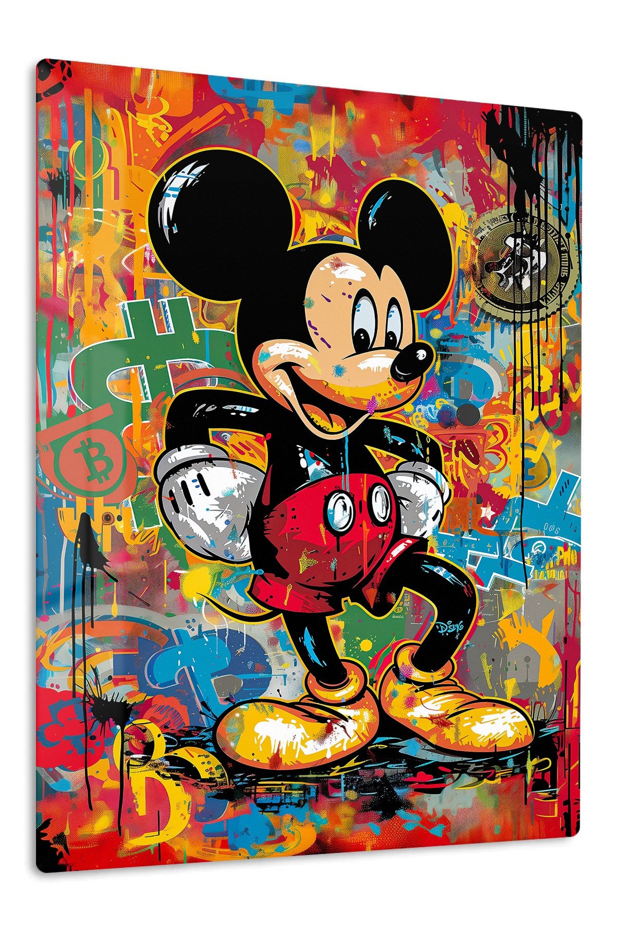 Graffiti Cartoon Mouse metal wall art print