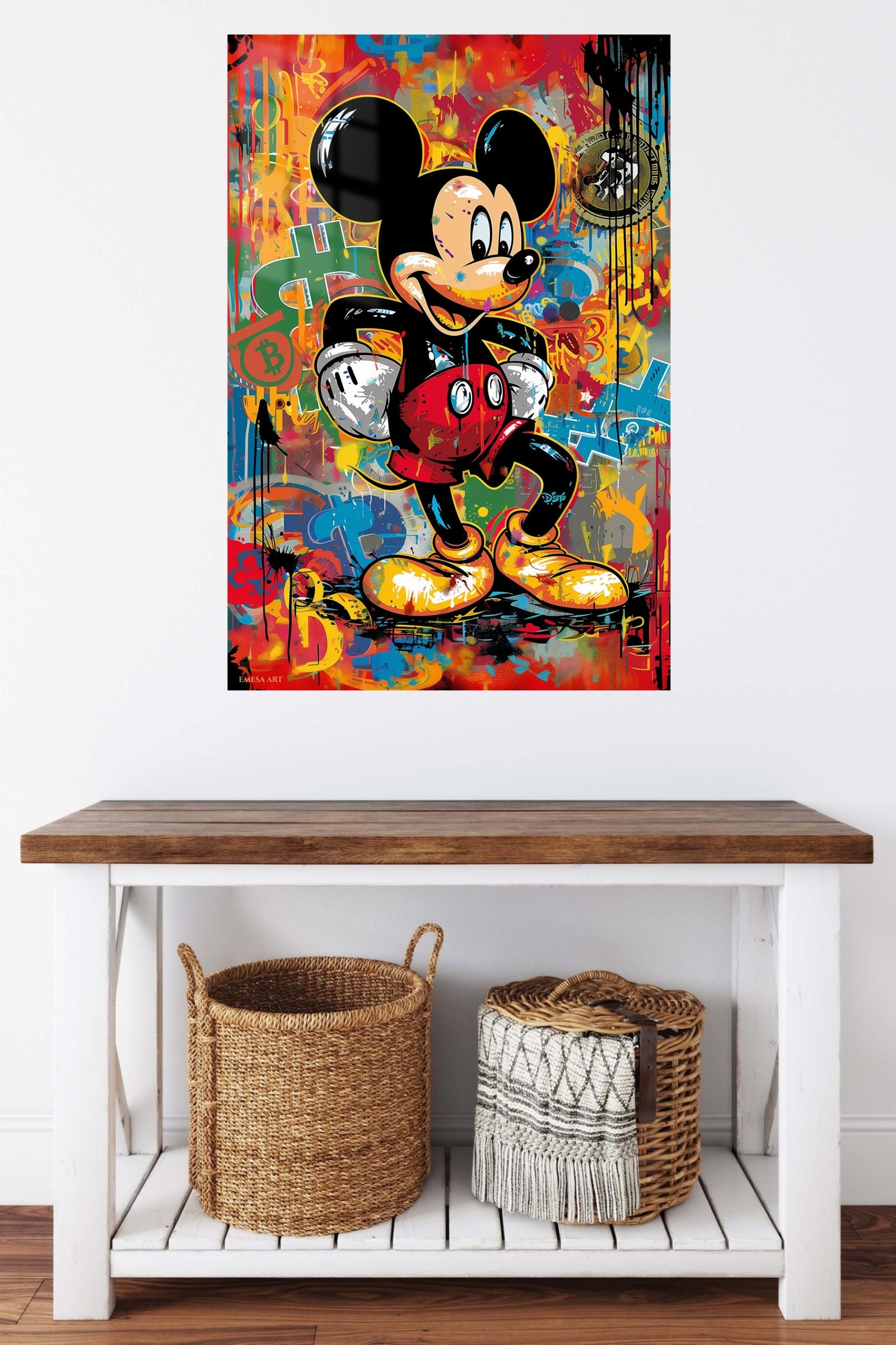 Graffiti Cartoon Mouse metal wall art print, view 5