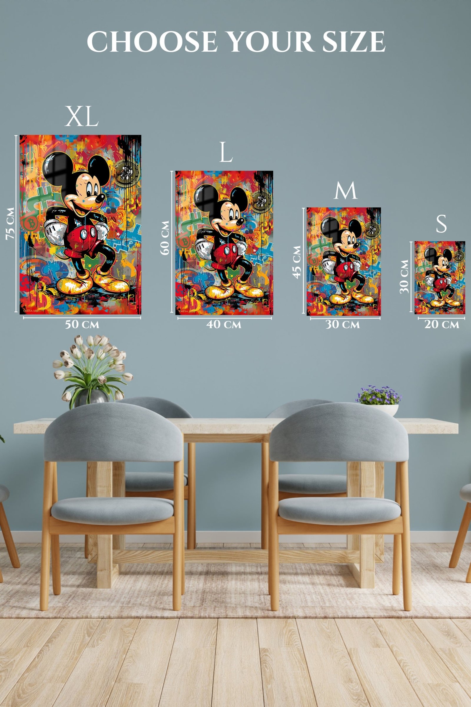Graffiti Cartoon Mouse metal wall art print, view 6