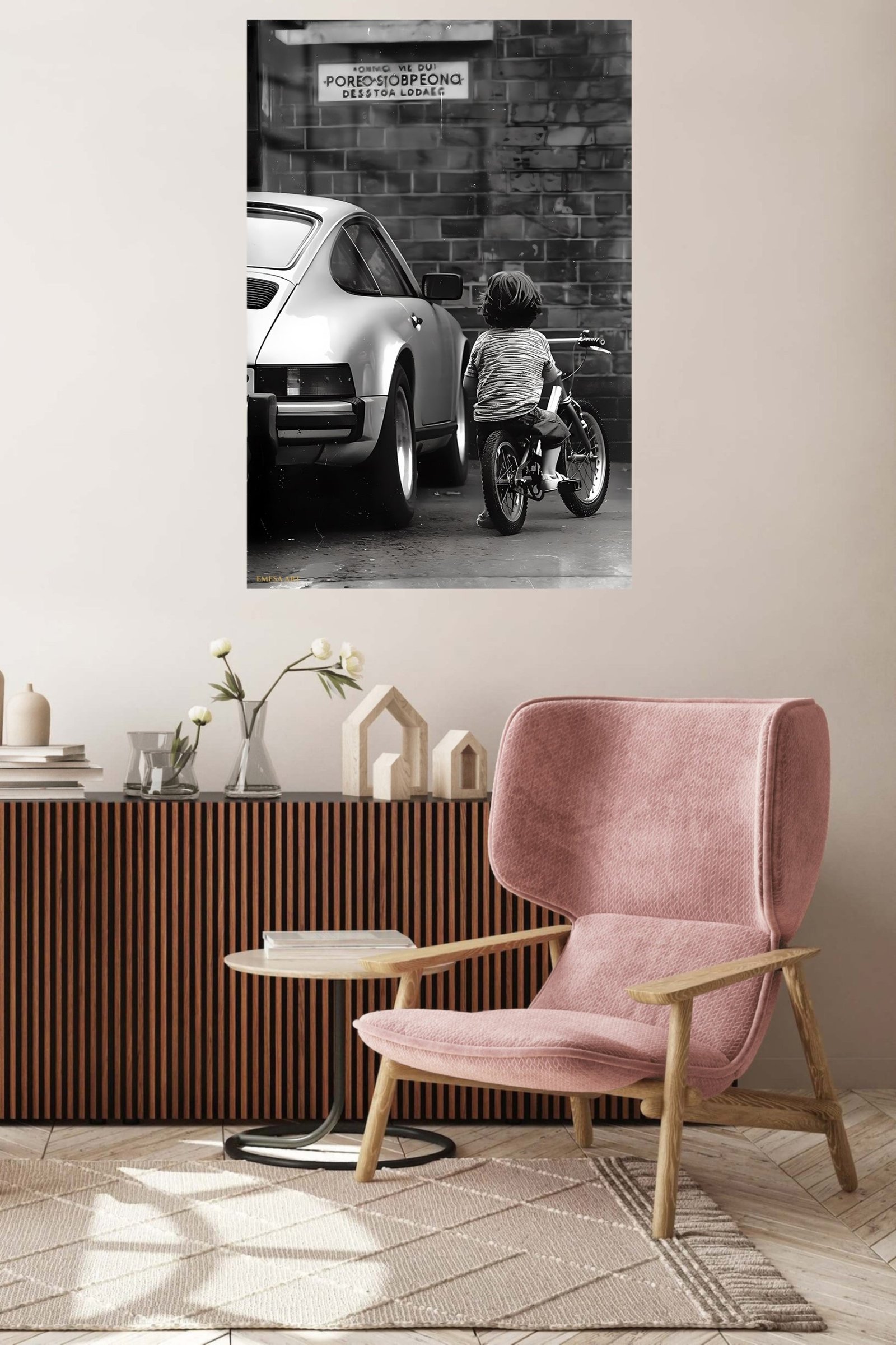 Little Rider by the Brick Wall metal wall art print, view 5