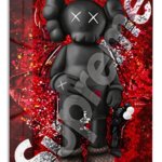 Red Riot X-Eyed Figure metal wall art print