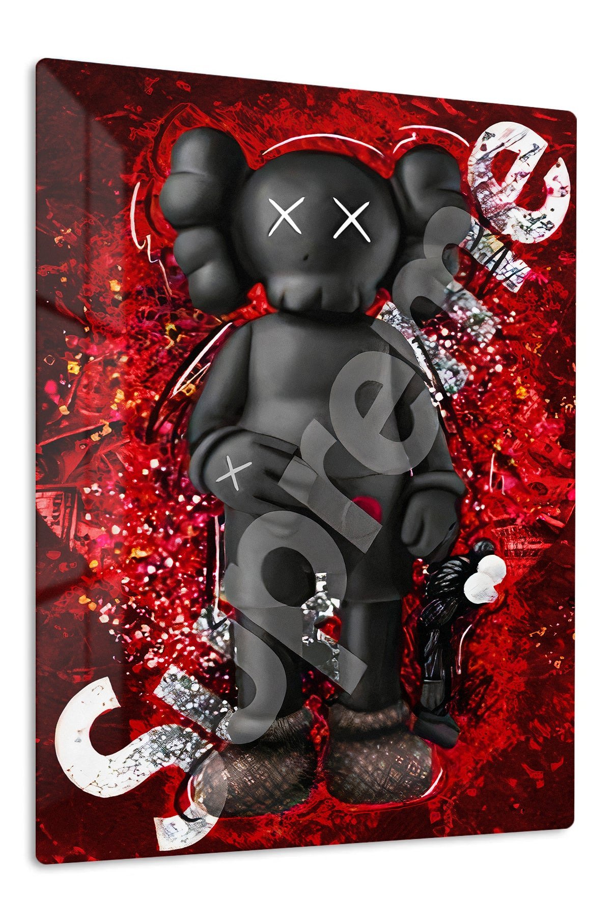 Red Riot X-Eyed Figure metal wall art print
