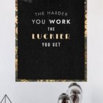 The Harder You Work Typography metal wall art print, view 4