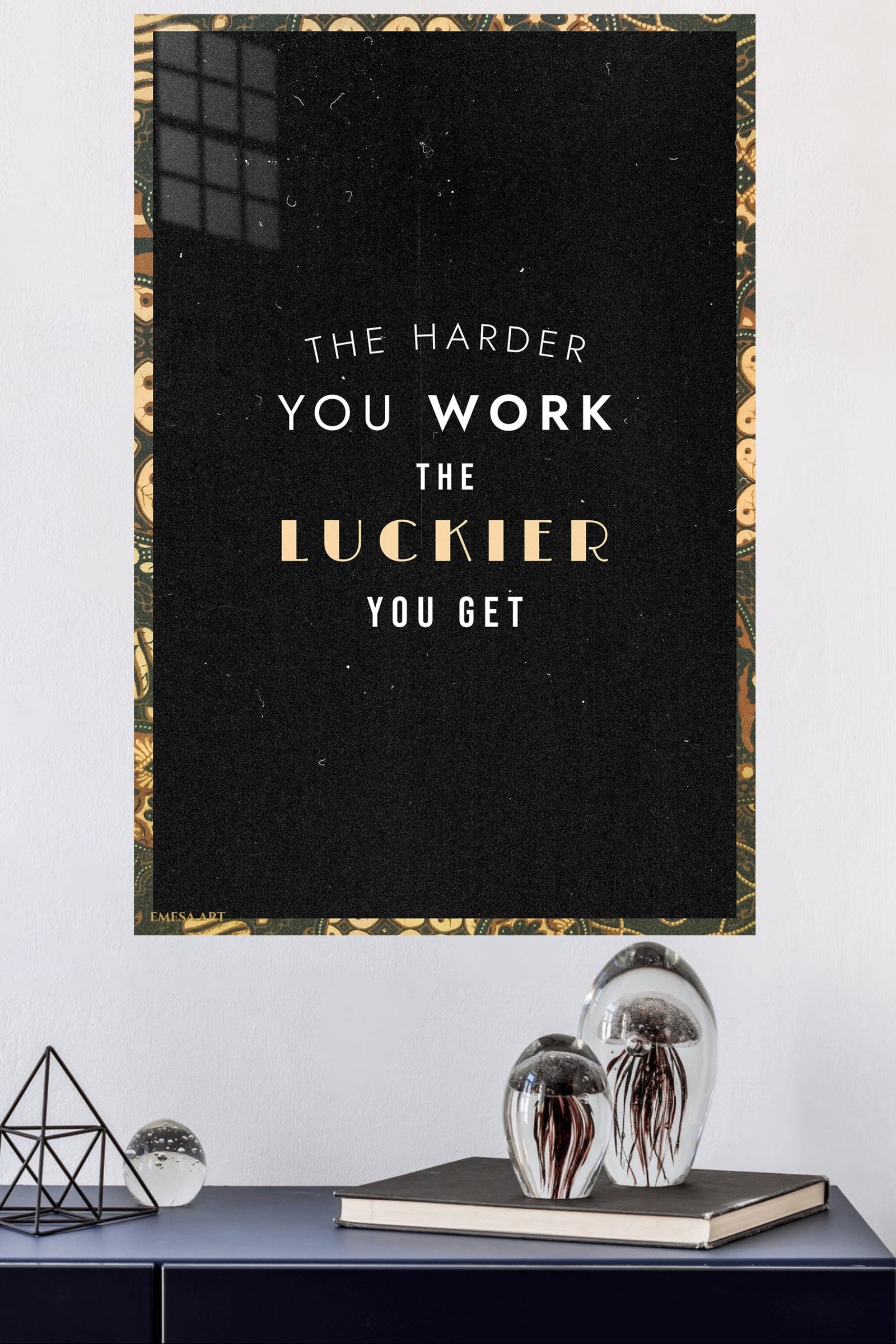 The Harder You Work Typography metal wall art print, view 4
