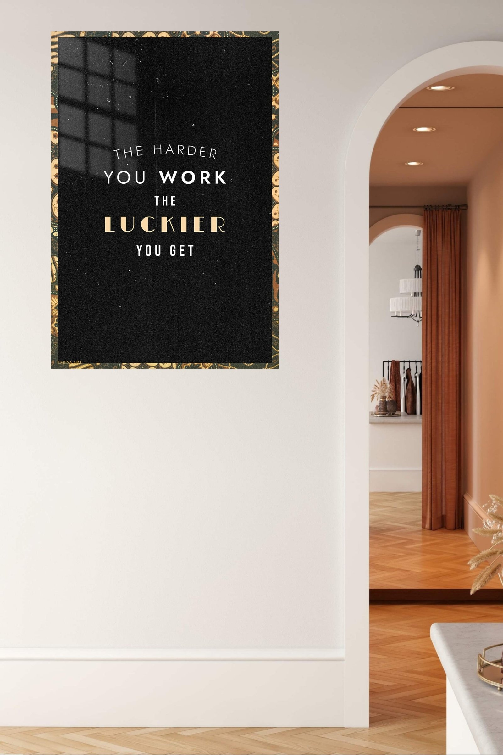 The Harder You Work Typography metal wall art print, view 5