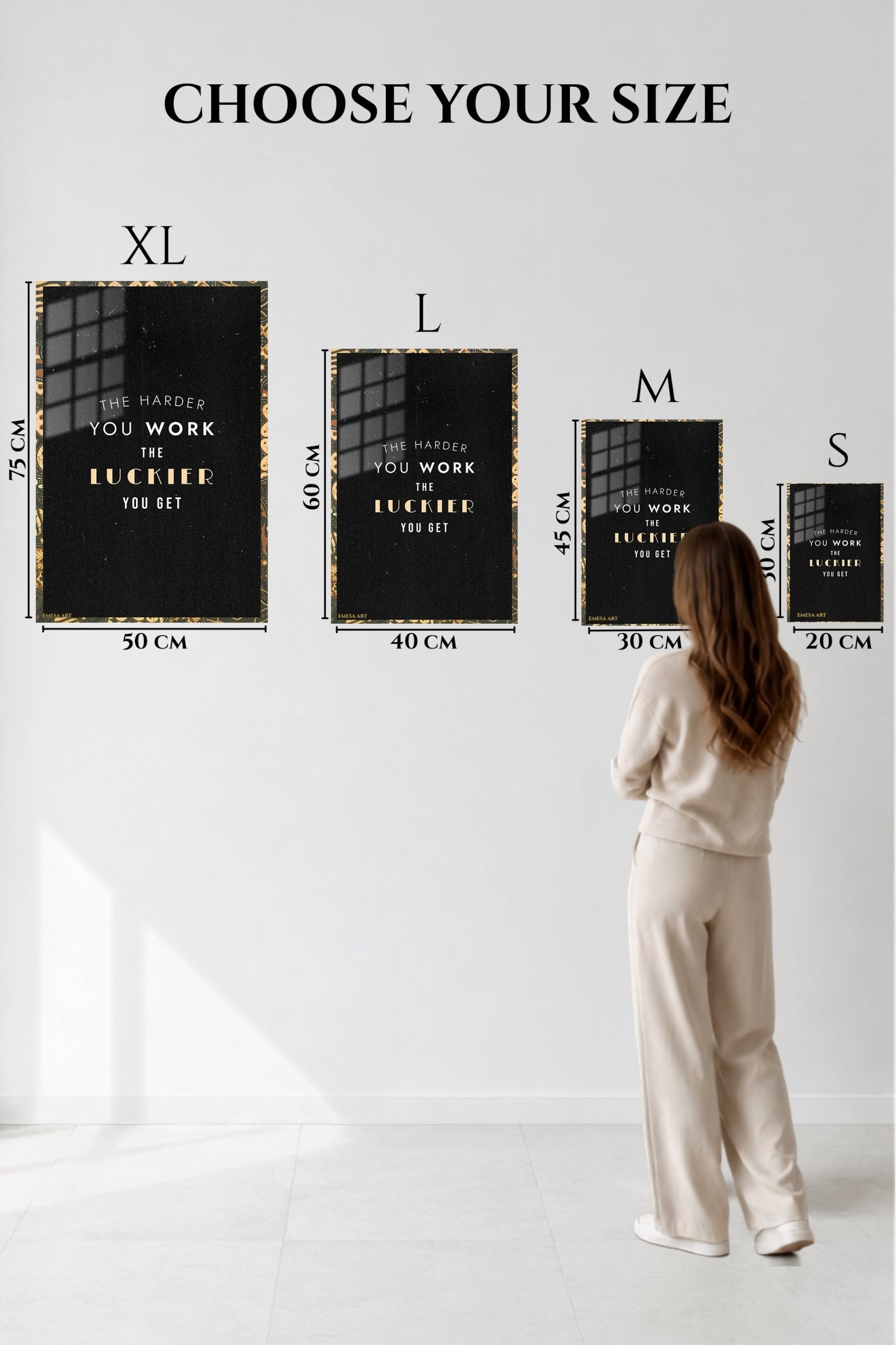The Harder You Work Typography metal wall art print, view 6