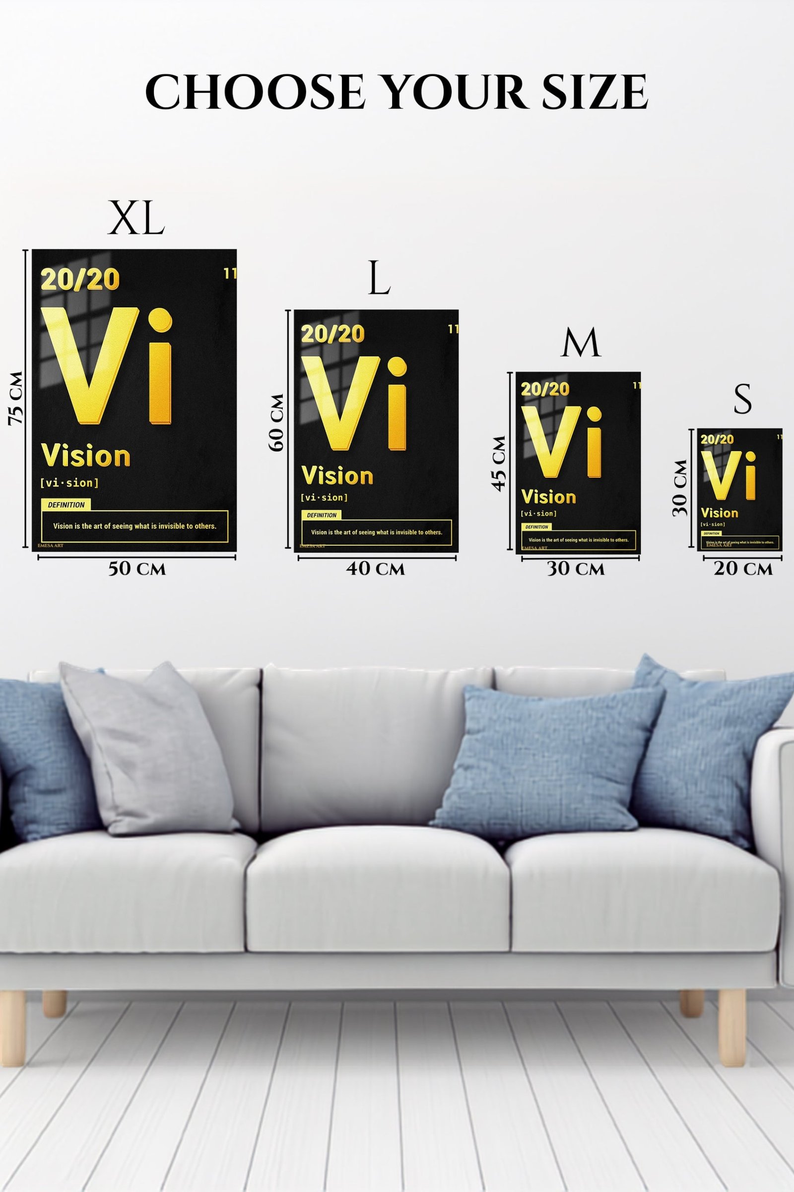 Golden Vision Definition metal wall art print, view 6