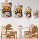 Orange Gaming Controller Splash metal wall art print, view 6
