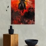 Sunset Outlaw Rider metal wall art print, view 4