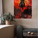 Sunset Outlaw Rider metal wall art print, view 5