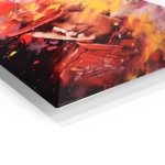 Fiery Baseball Player Portrait metal wall art print, view 2