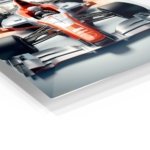 Red and Silver Formula Race Car metal wall art print, view 2