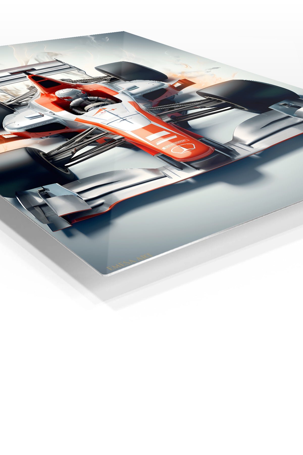 Red and Silver Formula Race Car metal wall art print, view 2