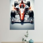 Red and Silver Formula Race Car metal wall art print, view 4