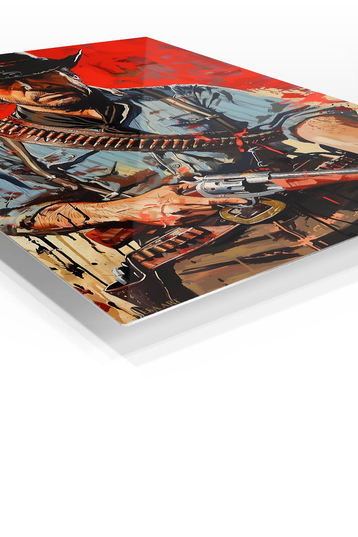 Red Frontier Gunslinger metal wall art print, view 2