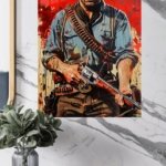Red Frontier Gunslinger metal wall art print, view 4