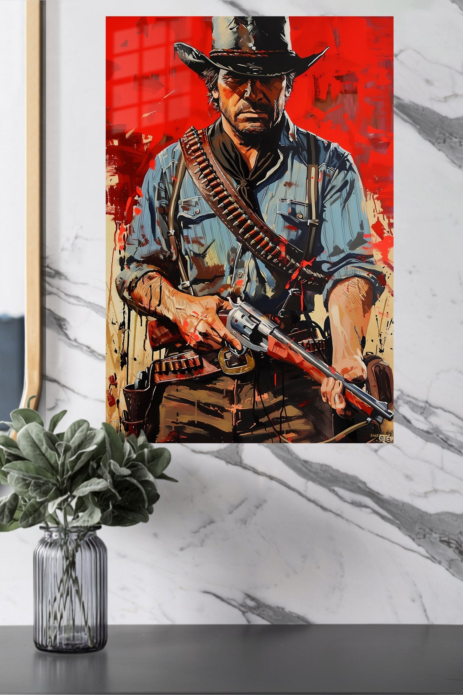 Red Frontier Gunslinger metal wall art print, view 4