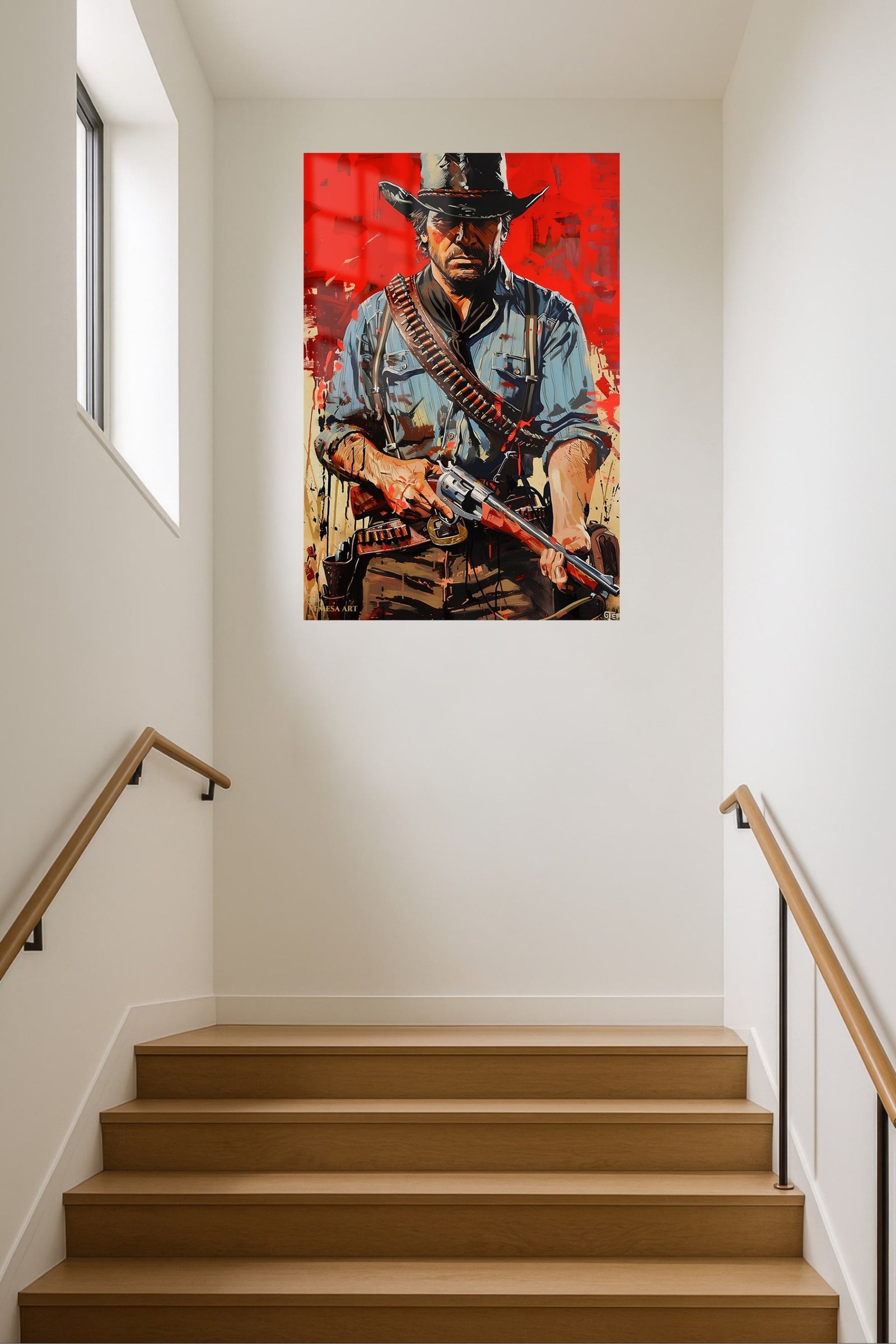 Red Frontier Gunslinger metal wall art print, view 5